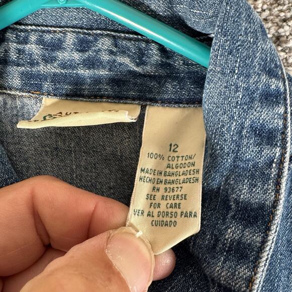 Vintage 90s Y2K St Johns Bay Denim Dress Sz 12 Utility Western Chic Streetwear - Picture 5 of 9